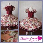 Vestido Huasa competición diseñado en Vistrech , crea 100% algodón ,terciopelo