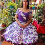 Vestido Huasa Modelo Pasion, tela  Floreada, DiseñosLinda